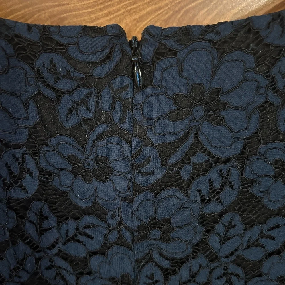 American Living Navy Floral Lace Midi Dress - Picture 5 of 8